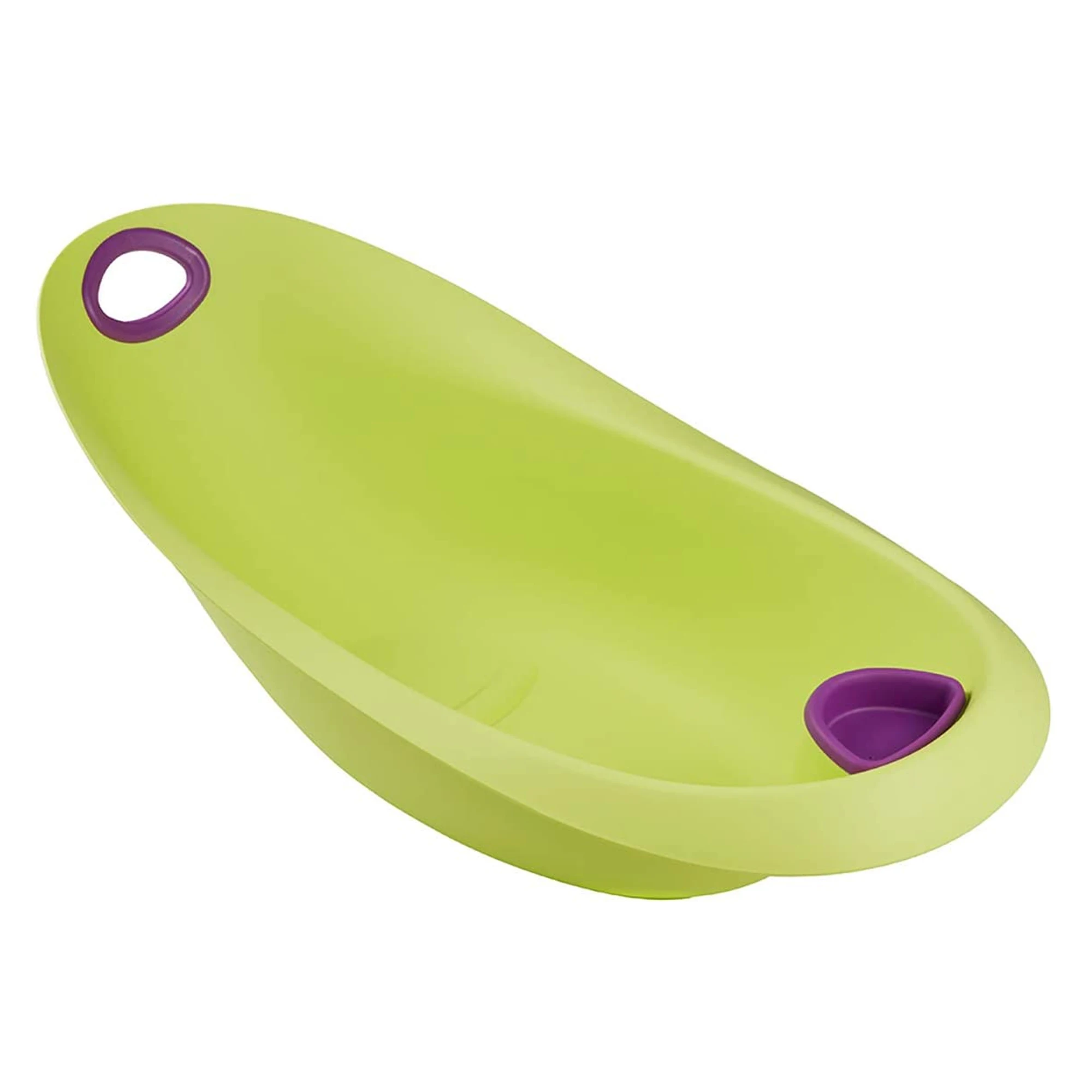 Ergonomic bathtub with soft handles Hipp, cap and anatomical seat, 0-6 months, Natalia, Green #2