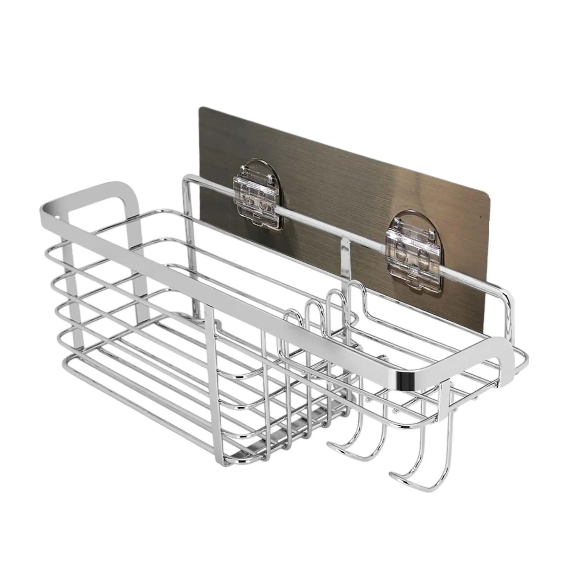 MEJORADA TS-4302 Estantería Multiusos de Acero Inoxidable 304, instalación rápida con gancho autoadhesivo sin taladro para baño y cocina, 28.5x10x9.5 cm