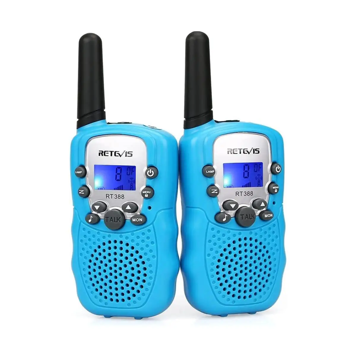 Walkie Talkie Niños Niñas, 8 Canales LCD Pantalla Función VOX 10 Tonos de Llamada Linterna