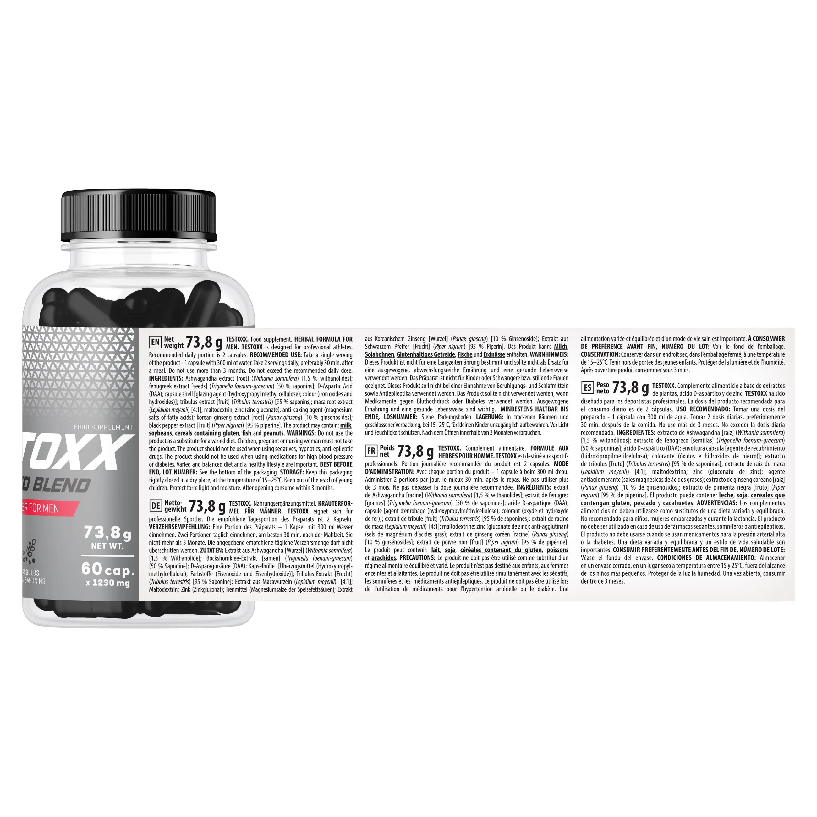 Testoxx Testosterona Power with Herbs, 60 Capsules, Trec Nutrition