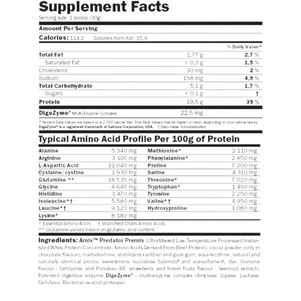 Predator protein 1 kg from the amix nutrition brand