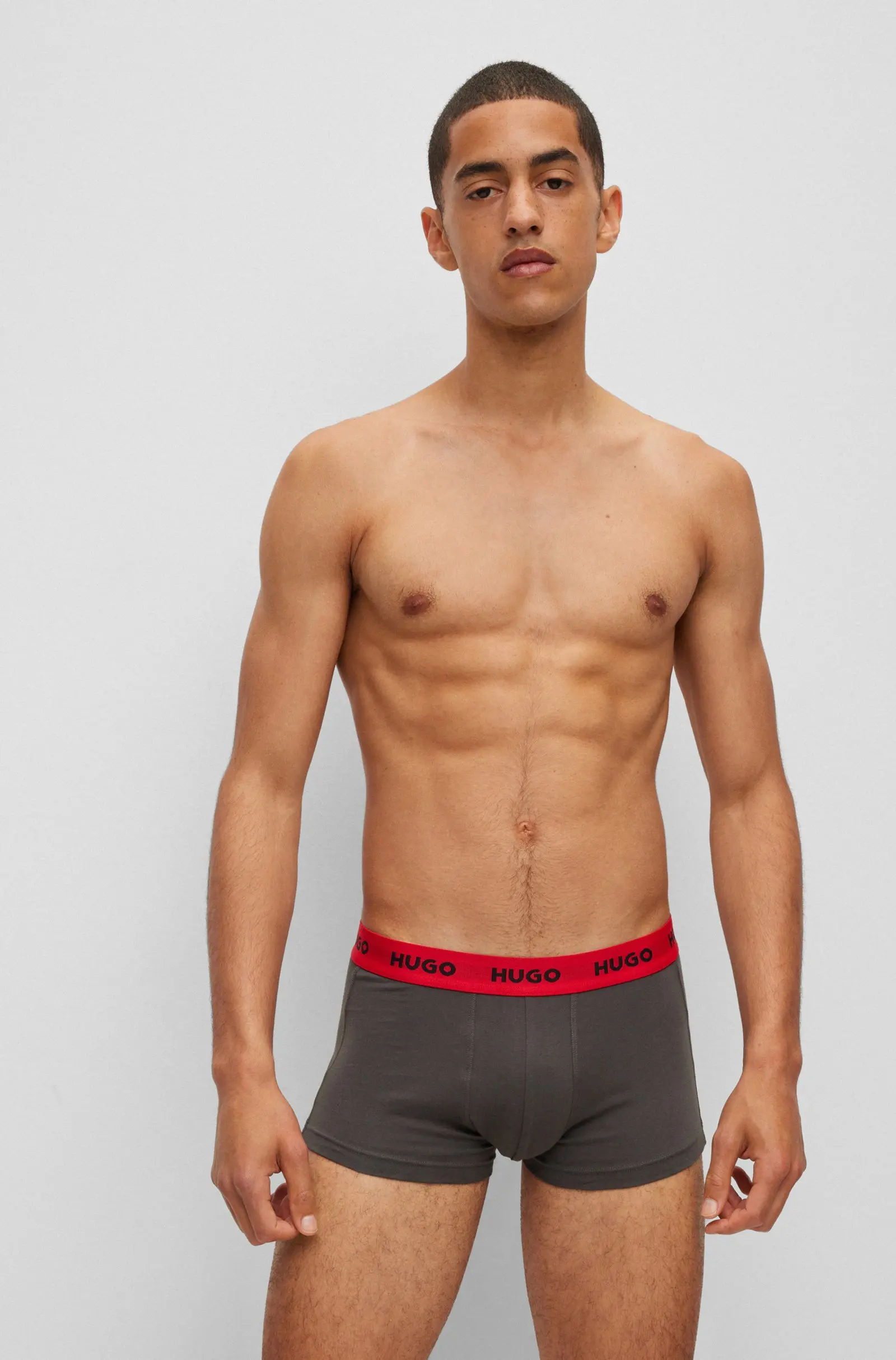 Hugo Boss -3 Pack- Design Cotton Stretch boxer (gray, black and gray fantasy)