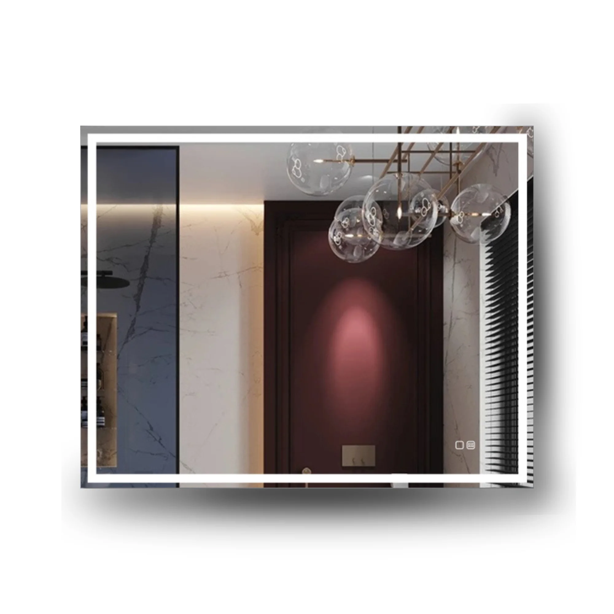 Espejo Baño LED 100x70 cm Rectangular TLuna100+ , Altavoz Bluetooth Integrado, Antivaho Automatico, Luz Regulable, Cambio de Color, Interruptor Táctil, Impermeable IP44, UBUD