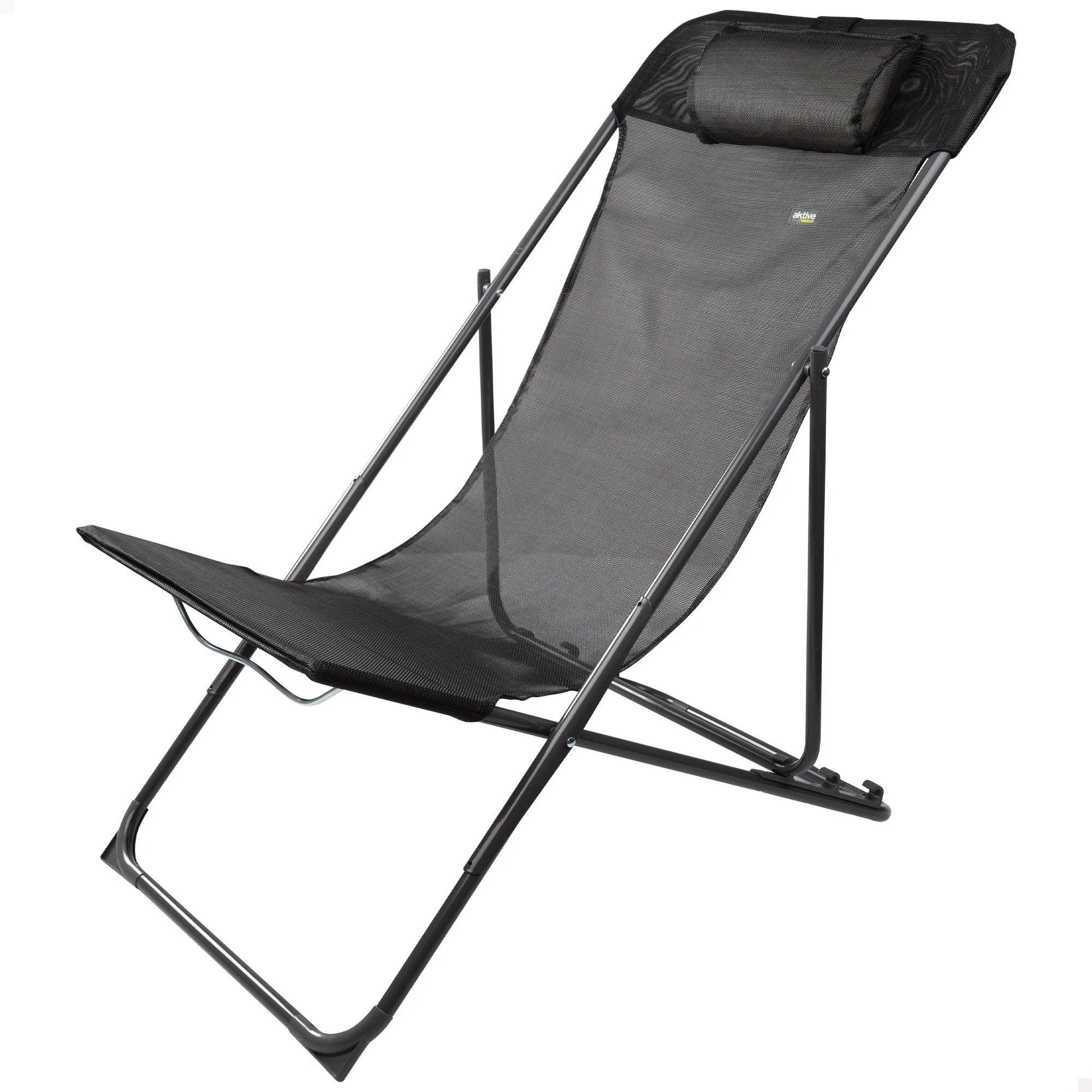 Hamaca plegable jardín multiposición c/cojín Aktive, Silla tumbona plegable y reclinable Aktive, Peso máx. 100kg. 3 posiciones, Medidas 53x78x87,5cm, antivuelco, Hamaca jardín, Tumbona jardín, silla