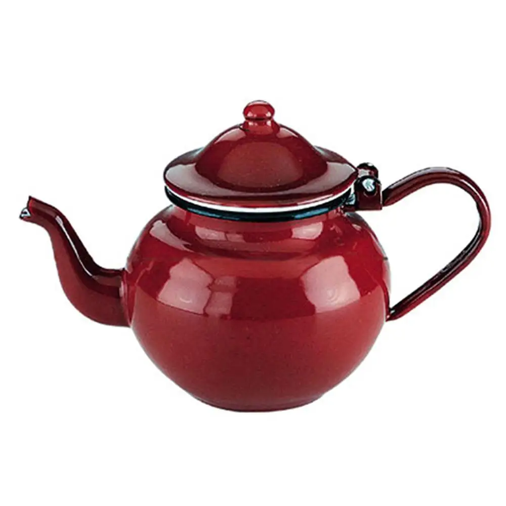 Teapot red enamel 0,45 liters