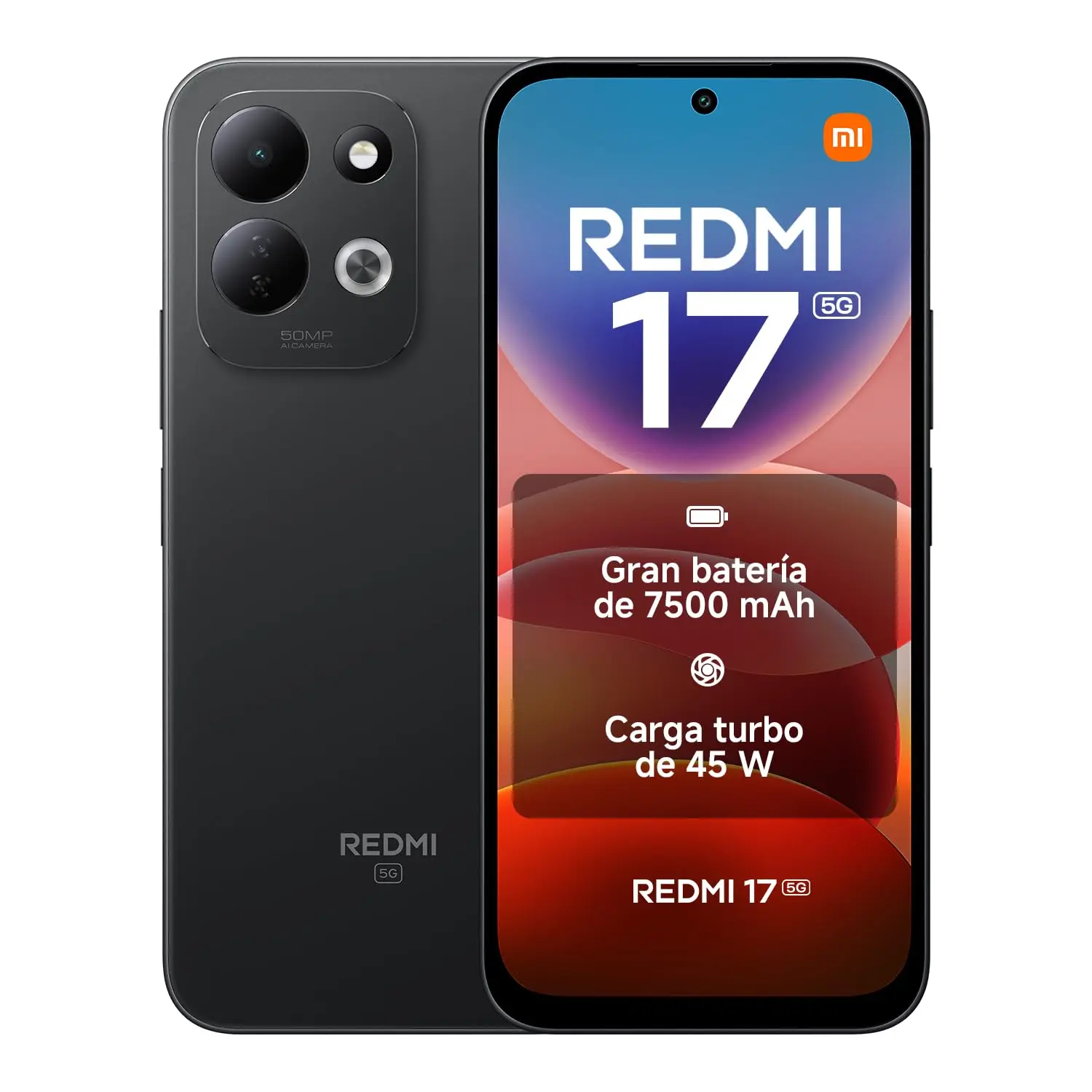 Xiaomi Móvil Redmi 17 5G 256 GB + 4 GB RAM Pantalla de 6,9" Snapdragon® 4 Gen 5 Cámara principal de 50 MP 7500 mAh (typ) Versión ES (Cargador no Inclu