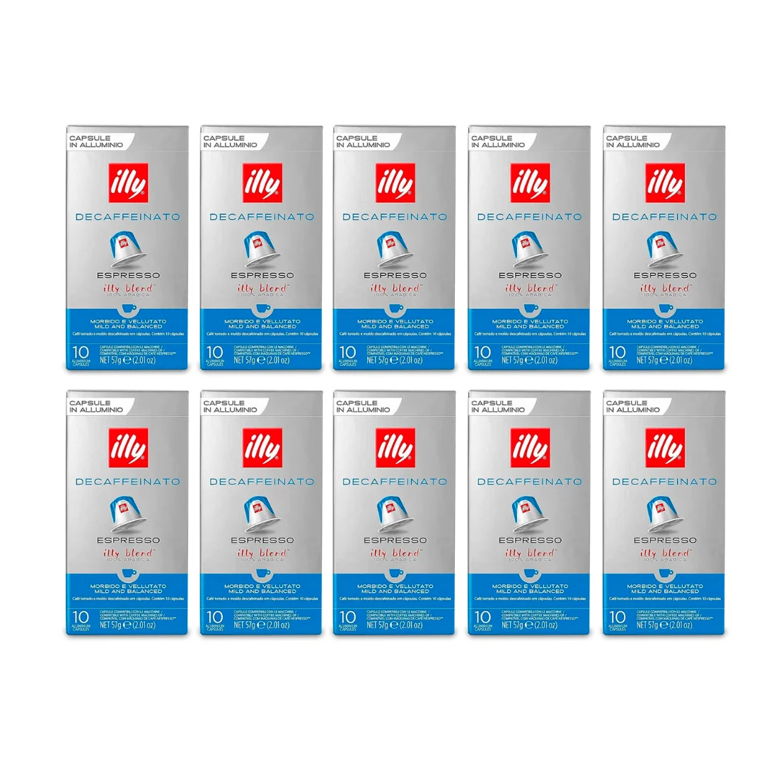 Illy pack 10 boxes decaffeinated nespresso compatible capsules 10 units - qumir