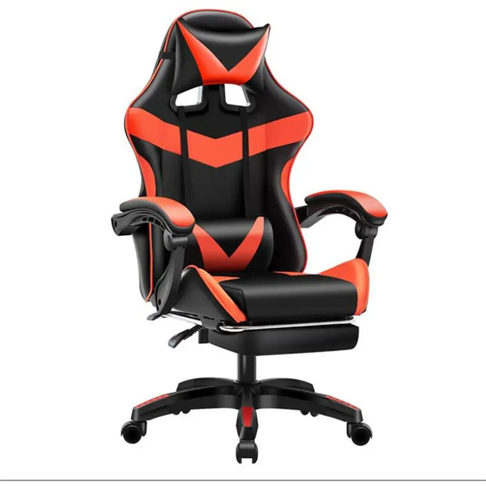 Silla de gaming CON repozapiel Oficina Soporte Lumbar Giratoria Escritorio Sillon Ruedas Despacho casa sillas profesional LOL ordenador WCG CON Reposapiés