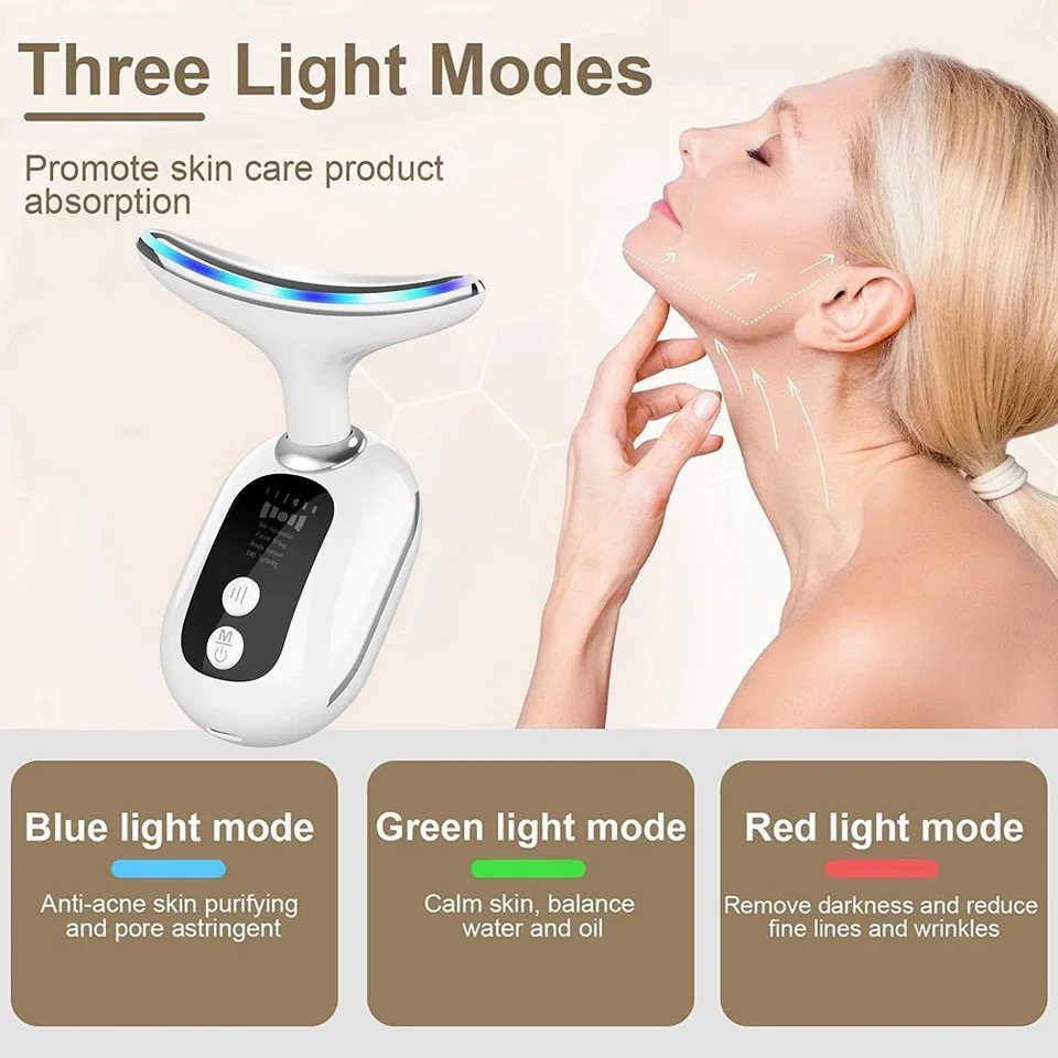 Voice wave vibration neck beauty Device to lift, tennar, beautify, remove neck wrinkles and revive the movie.