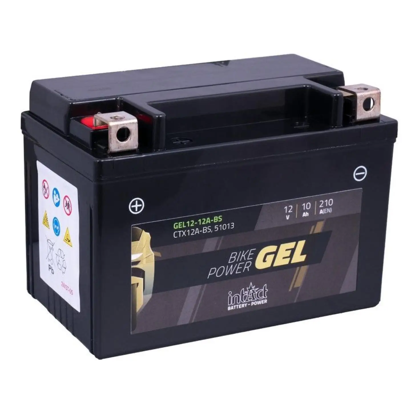 Batería Intact Gel YT12A-BS 12V 10Ah – CTX12A-BS - Moto Scooter – Activada de fábrica, alta potencia de arranque