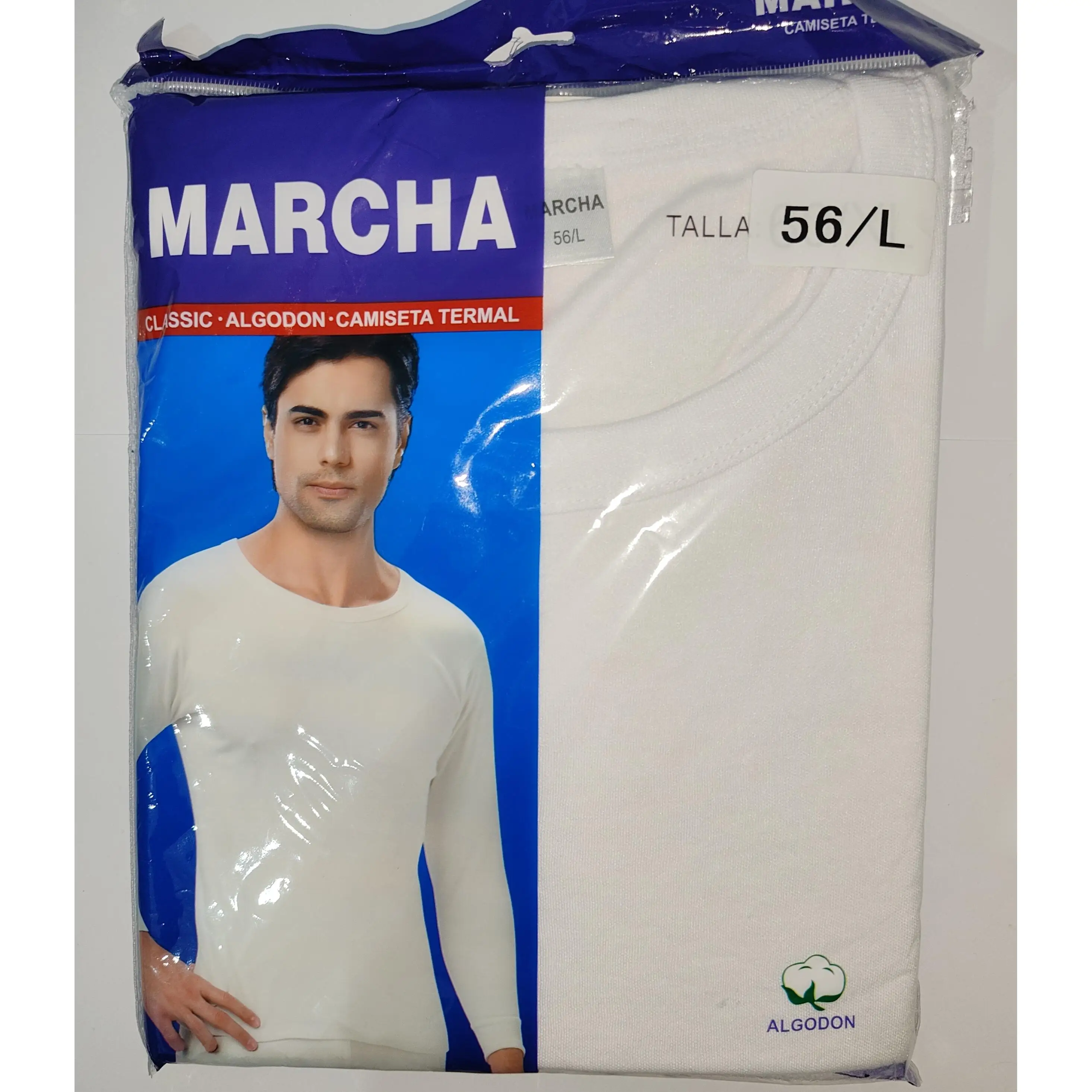 Camiseta interior hombre termica invierno cuello redondo manga larga algodon regalo ideal para pasar frios Marcha oficial talla S-XXL