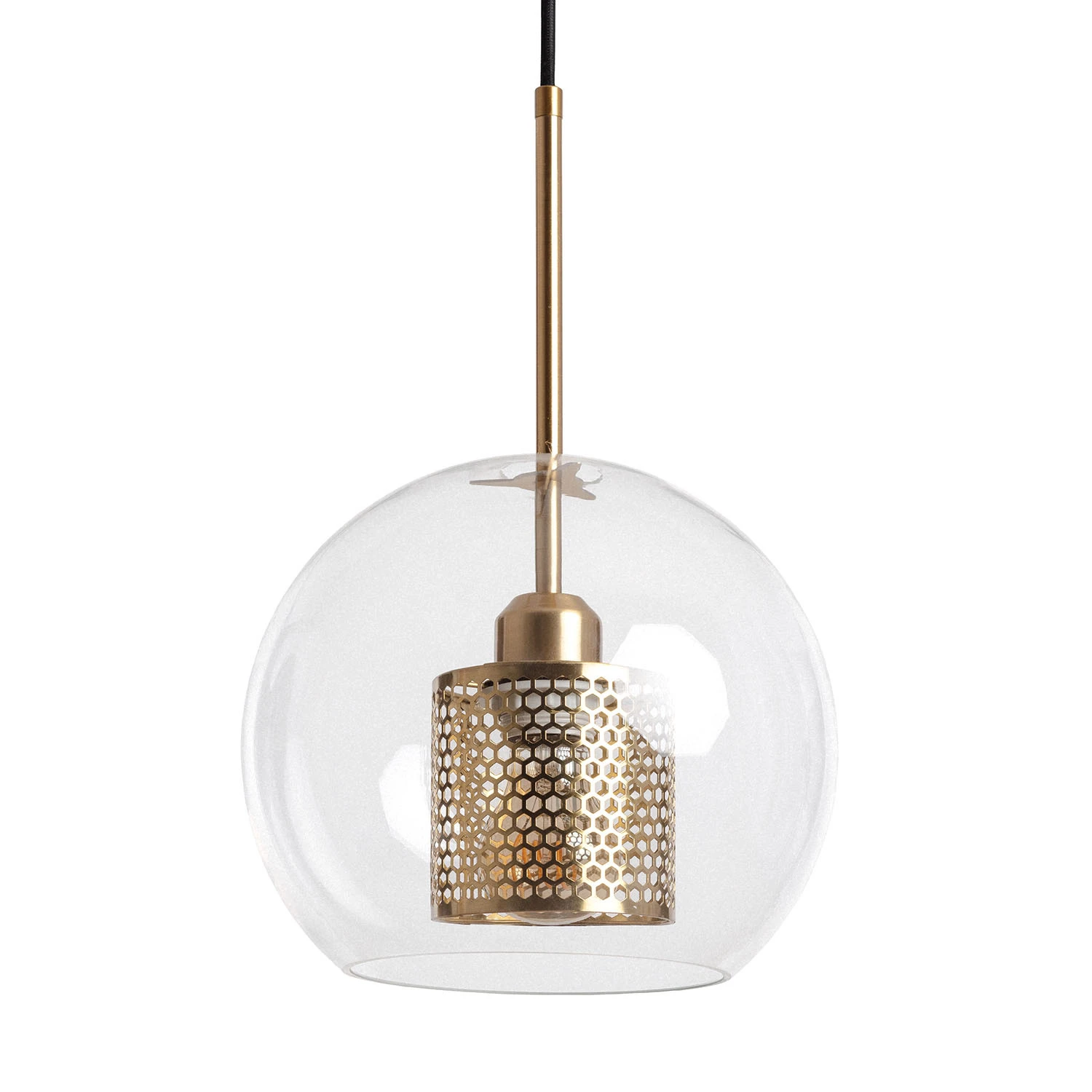 Ledkia Lámpara Colgante Metal y Cristal Julieta Dorado
