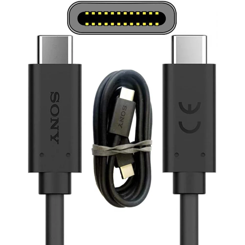 Sony UCB24 Cable USB Tipo C a USB tipo C Negro para Sony Xperia 10, Xperia 10 Plus, Xperia L1, Xperia L2, Xperia L3, Xperia X Compact, Xperia XA1, Xperia XA1 Ultra, Xperia XA2, Xperia XA2 Ultra, Xperia XZ, Xperia XZs, Xperia XZ Premium.