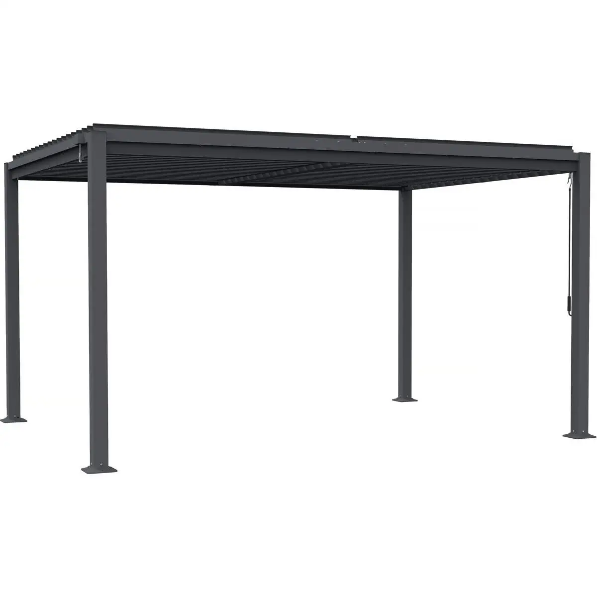 Habitat y Jardin - Pérgola bioclimática autoportante "Howard" con lamas orientables - 3 x 4 m - Gris