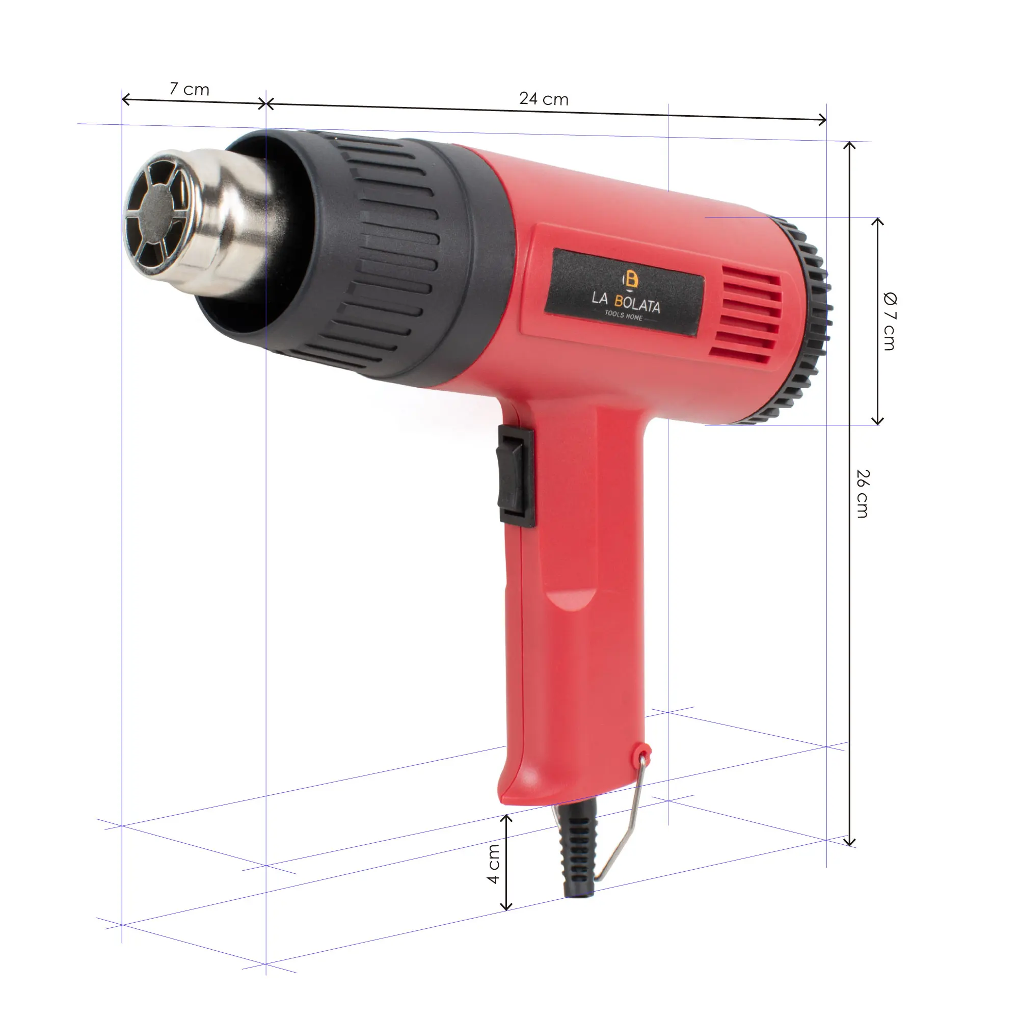 The Secret Home 1500 W hot air gun-4 nozzles-high temperature