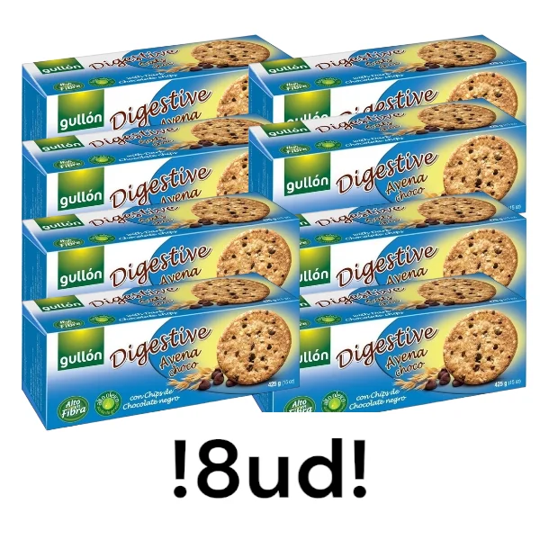 Galletas GULLON Digestive Avena Chocolate 425g - 8ud