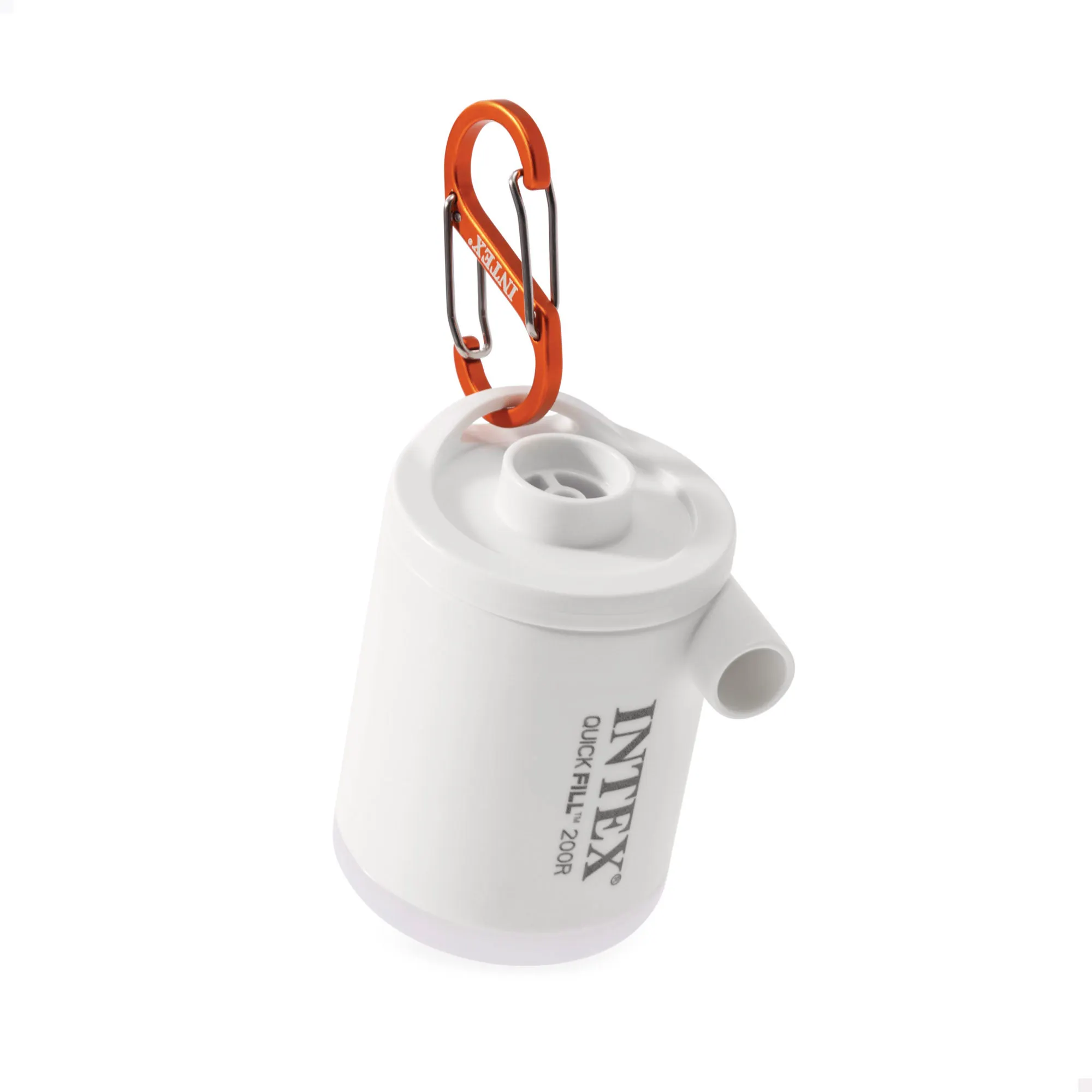 INTEX - Mini hinchador eléctrico, modelo Quick-Fill 200R, cable USB incluido, 2 boquillas, carga rápida de 2-3h, capacidad 200 l/min, bolsa transporte, 18 minutos autonomía, ideal para hinchables pequeños, inflador para hinchables