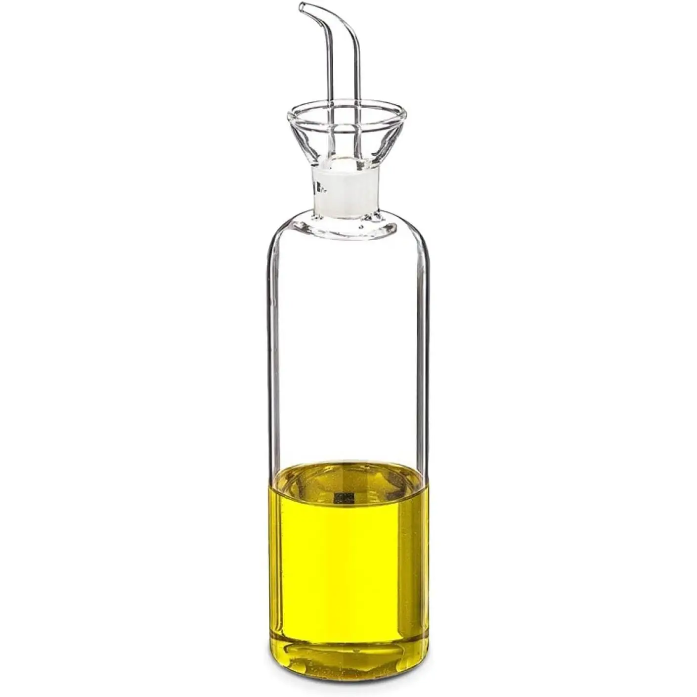 C.A | Aceitera de Cristal Antigoteo 🍶 | Dispensador de Aceite de Oliva Transparente | Diseño Cilíndrico | Fácil Limpieza | Uso en Cocina y Mesa
