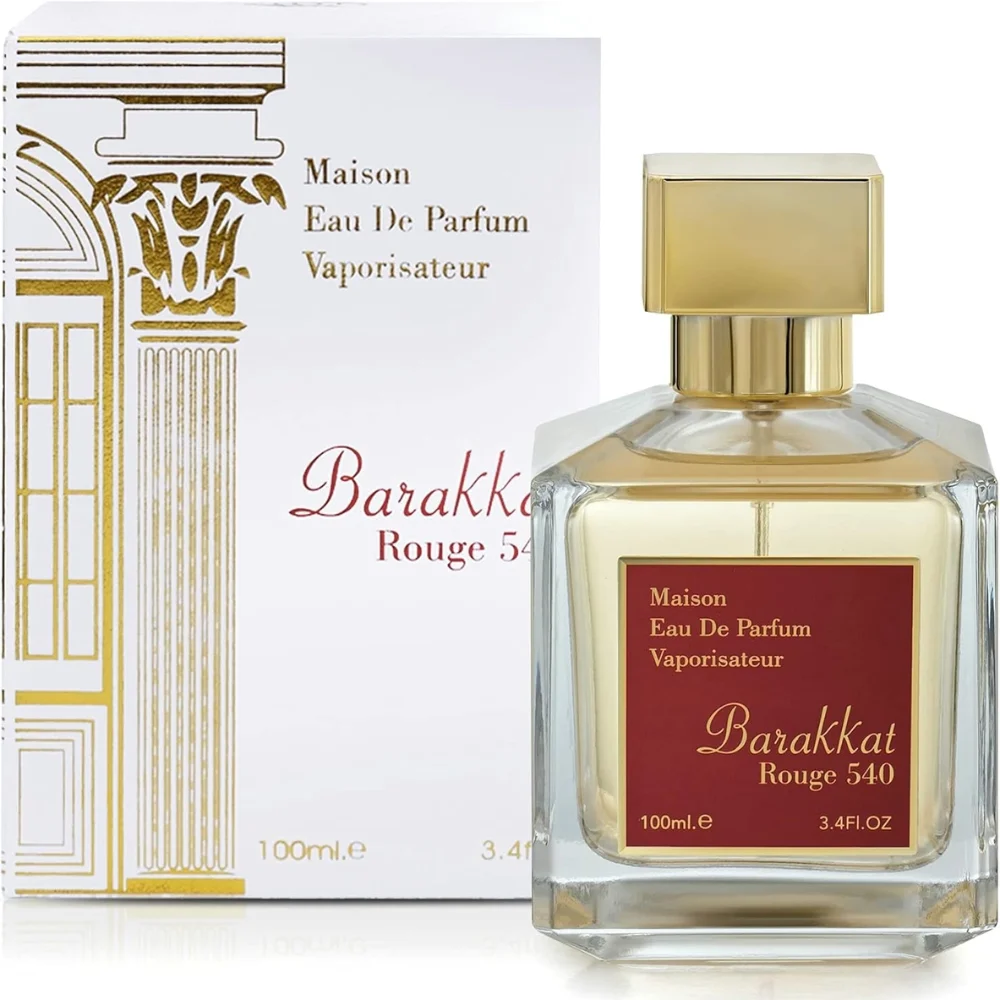 Perfume Arabe 100% Original Barakkat Rouge 540 de Fragrance World EDP 100ml unisex: Lujo Oriental y Elegancia Intensa