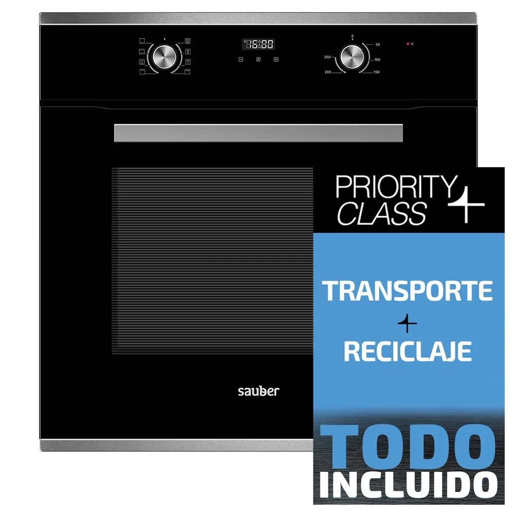 Horno Empotrado Sauber SHM03B Negro Multifunción LED 8 Funciones. Envio y recogida gratis.
