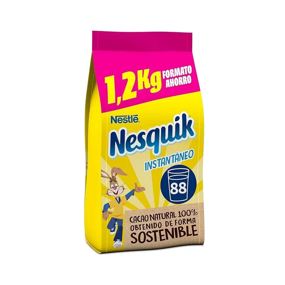 PACK 2 - Nesquik Nestlé Cacao Soluble en Polvo Instantáneo 1,2 kg Bolsa