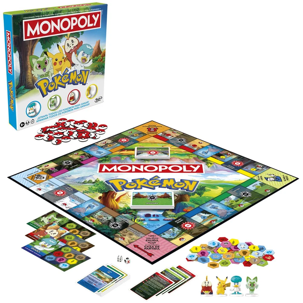 Monopoly Pokémon Classic Game by Hasbro - Spanish board game for 2-10 players, featuring iconic Kanto and Johto locations, Pokémon collecting, and easy-to-learn rules for family fun and entertainment. #2