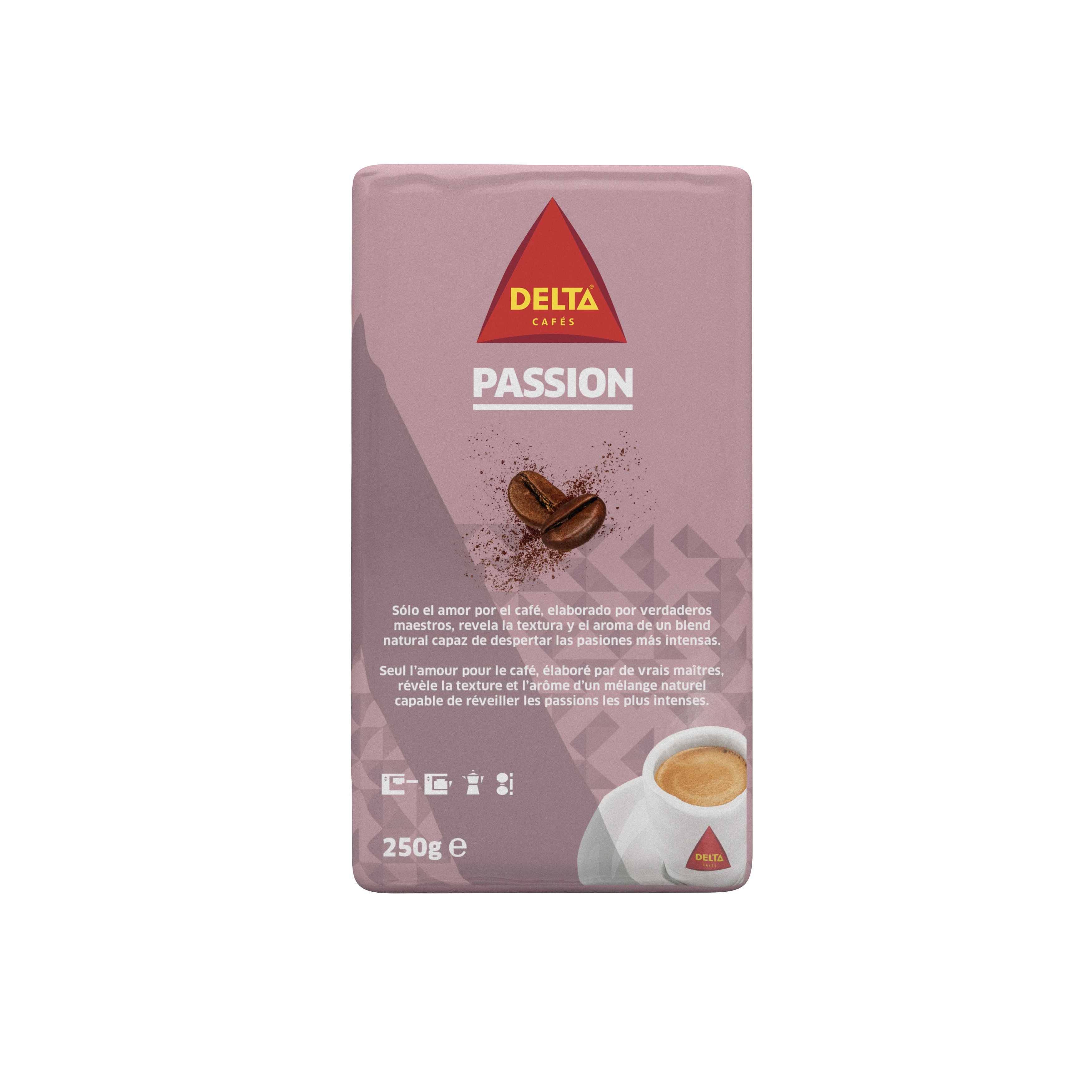 Delta Pasion - Café Molido Natural 250 Gr - Notas cítricas y matices afrutados y achocolatados.