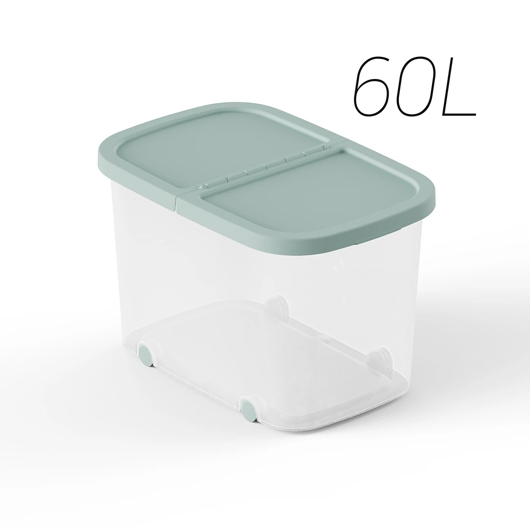 CAJA MULTIUSOS RUEDAS 59X39X38 CM 60L MENTA