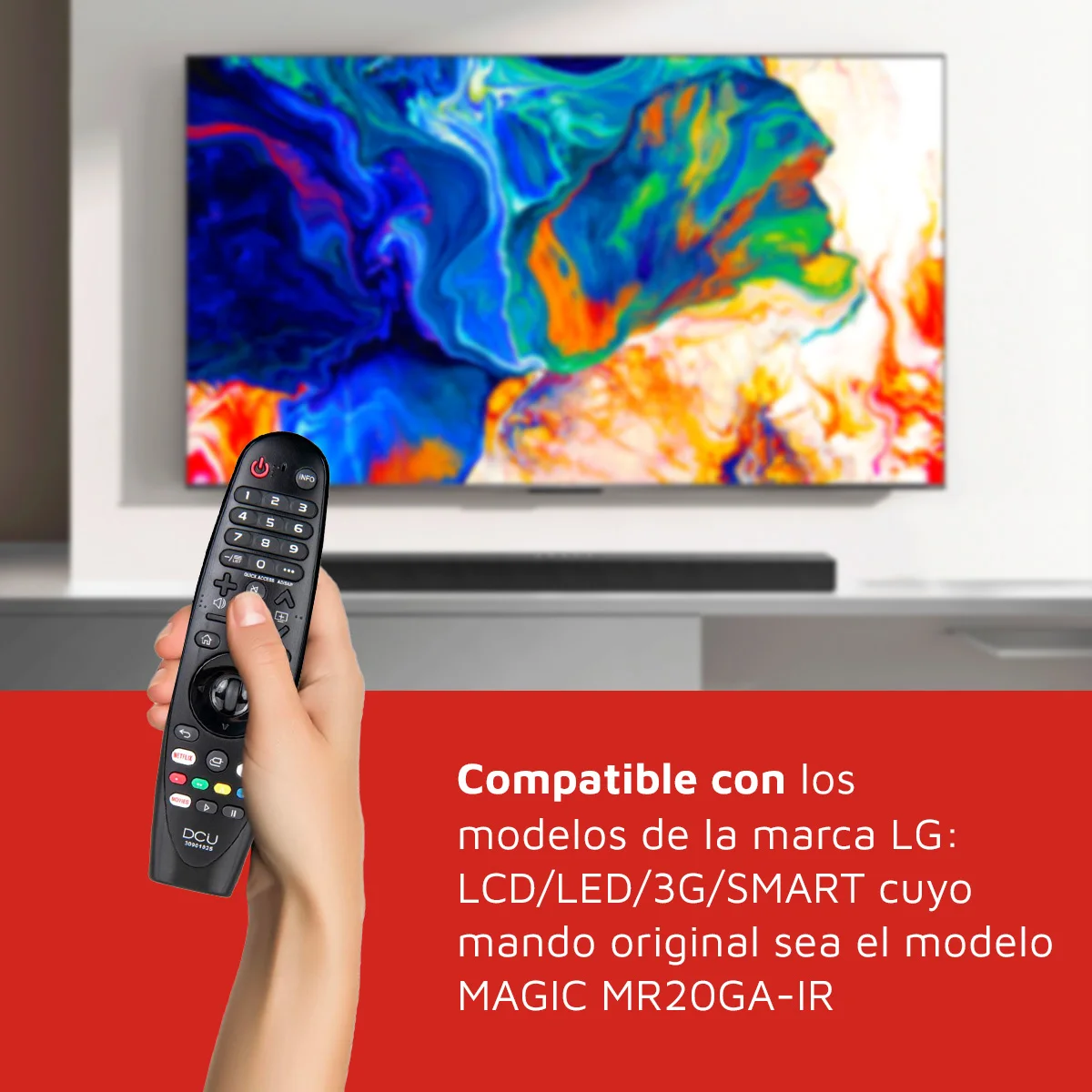 DCU TECNOLOGIC-Universal remote control for TV LG-button for Netflix and Amazon Prime Video-distance: 8 meters