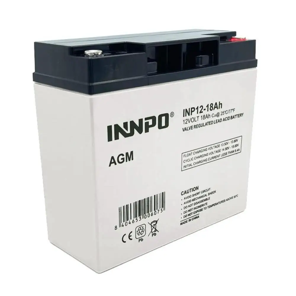 INNPO Bateria Plomo tecnologia AGM 12V 18Ah sellada