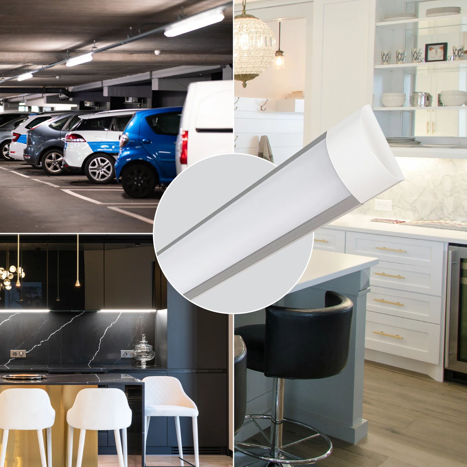 LED ATOMANT 150cm 48W LED Ceiling Light with Color Selector and 4800 Lumens - Opal Diffuser, 220V Connection, 50% Energy Savings, Perfect for Replacing Halogen Screens.
