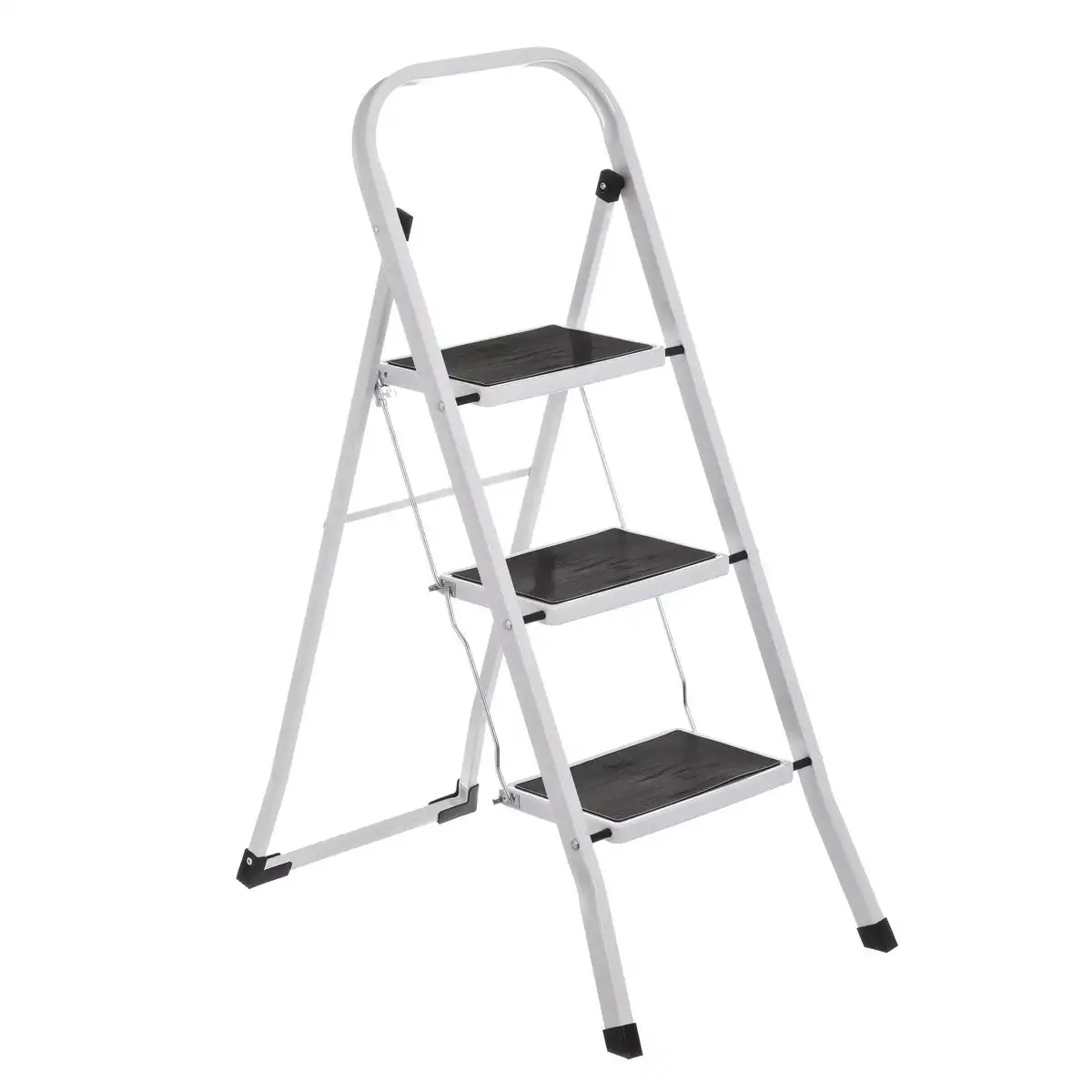 Escalera Plegable 3 Peldaños Antideslizante Color Blanco LOLAhome