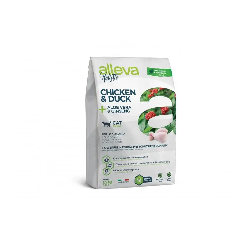 Alleva Holistic gatos Adultos con Pollo & Pato + Aloe Vera & Ginseng
