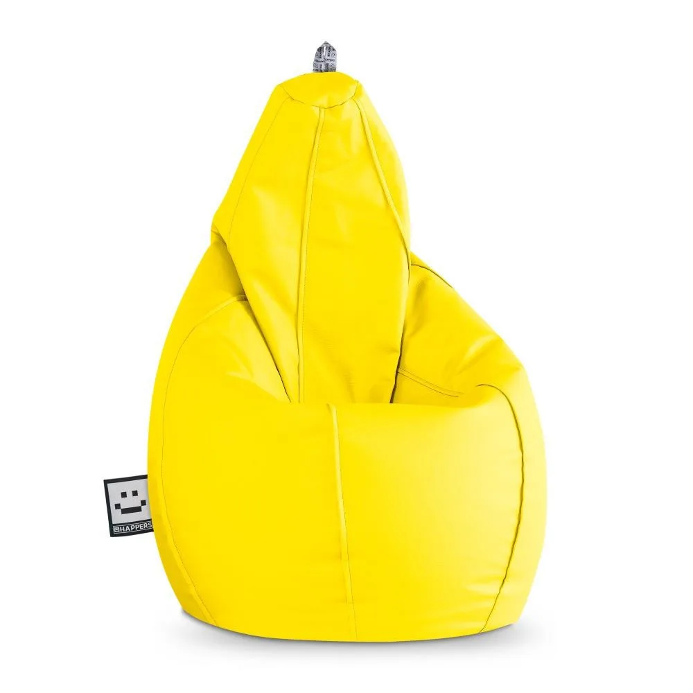 Puff Pera Polipiel Amarillo HAPPERS - Cómodo, ligero y resistente. Make it Happers®