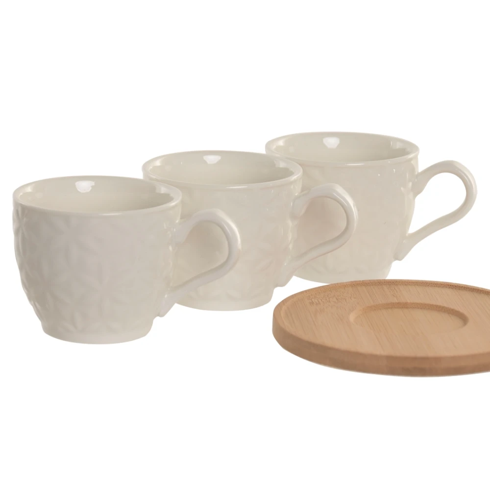 Lili home set of 6 porcelain cups with bamboo plate - elegance and simplicity - cup capacity: 90 ml - ideal for espresso - small and concentrated. Comes in a carefully designed box, making it #4