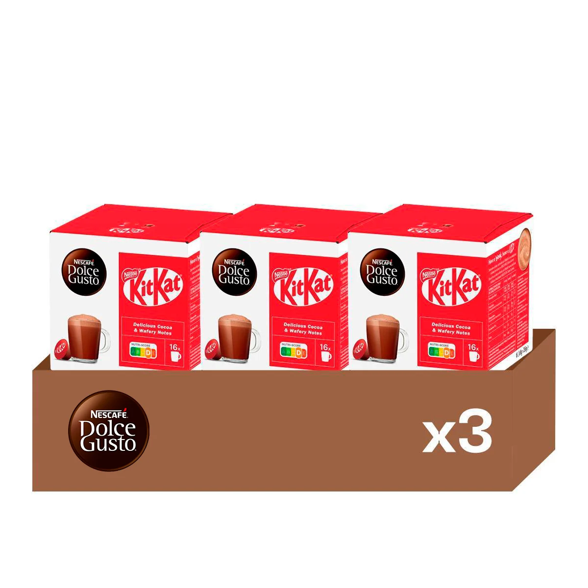 KITKAT® - Pack 3 Cajas de Cacao Caliente (48 uds) | Presentación Exclusiva NESCAFÉ®