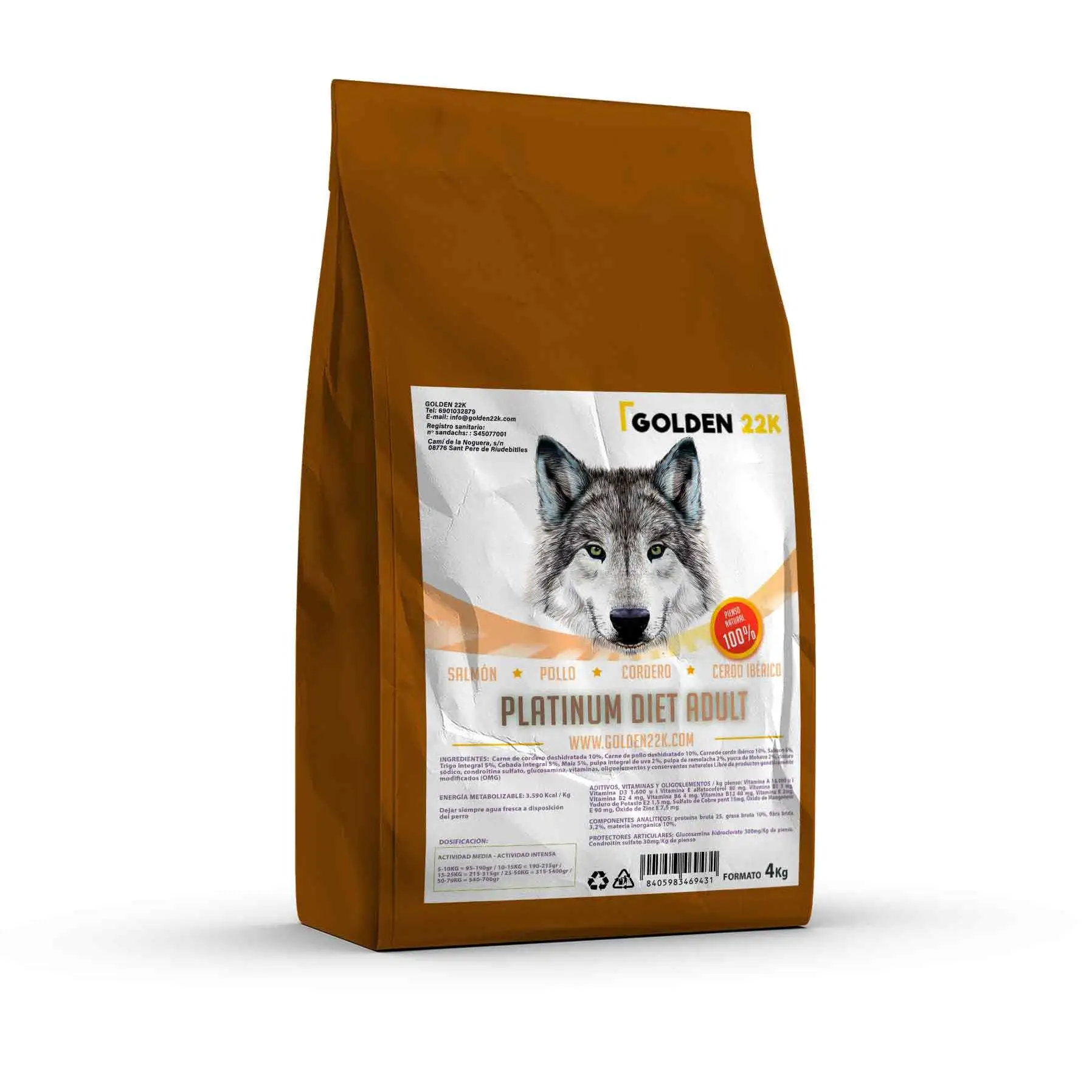 Golden 22k Platinum Diet for adult dogs of medium and large breeds-balanced recipe with high quality and easy digestion ingredients