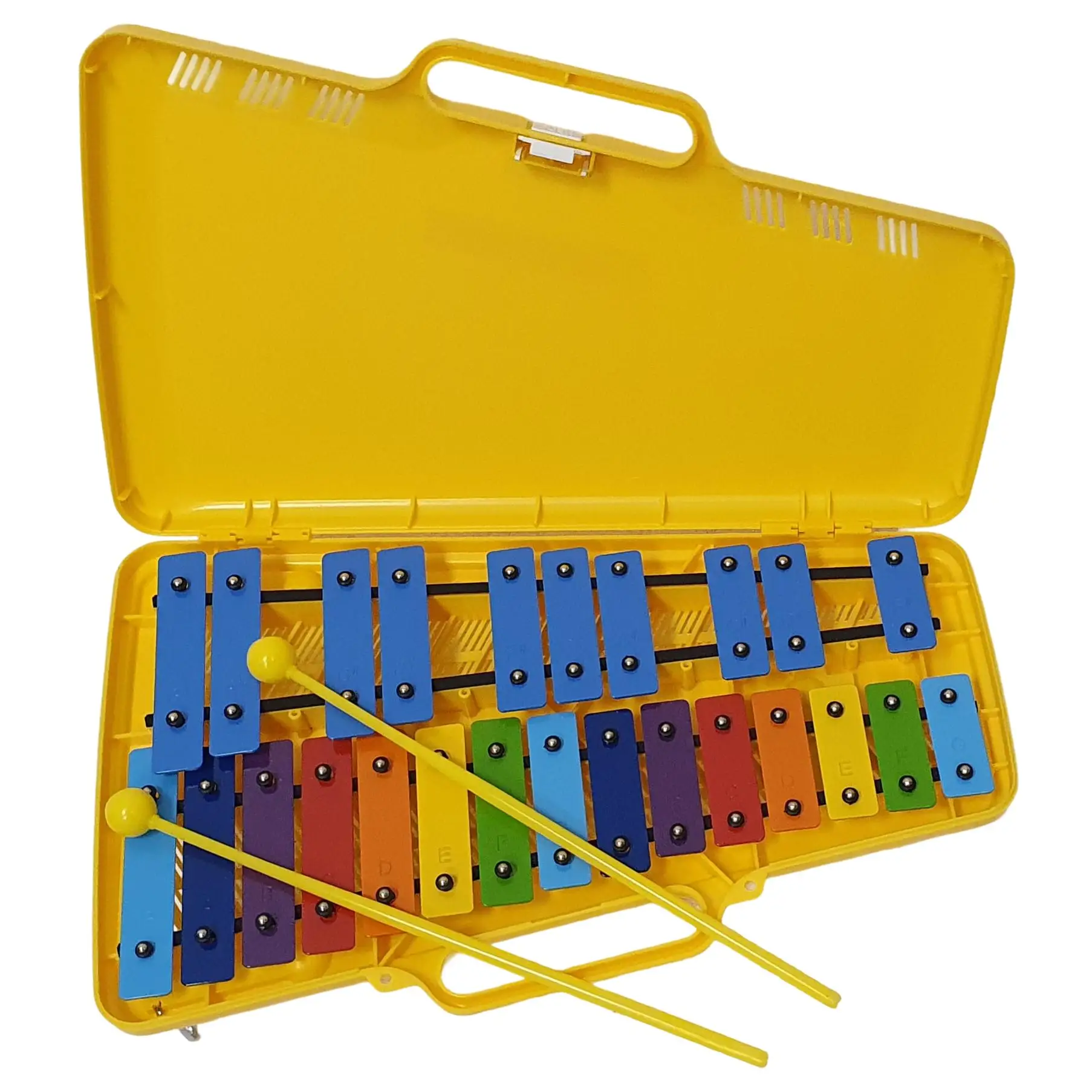 Carrillón ROCKSTAR MUSIC - Xilófono Metalófono 25 Teclas Metálicas AG-25N3 Angel 1021, Glockenspiel con Estuche, Instrumento Musical supervisado por un adulto