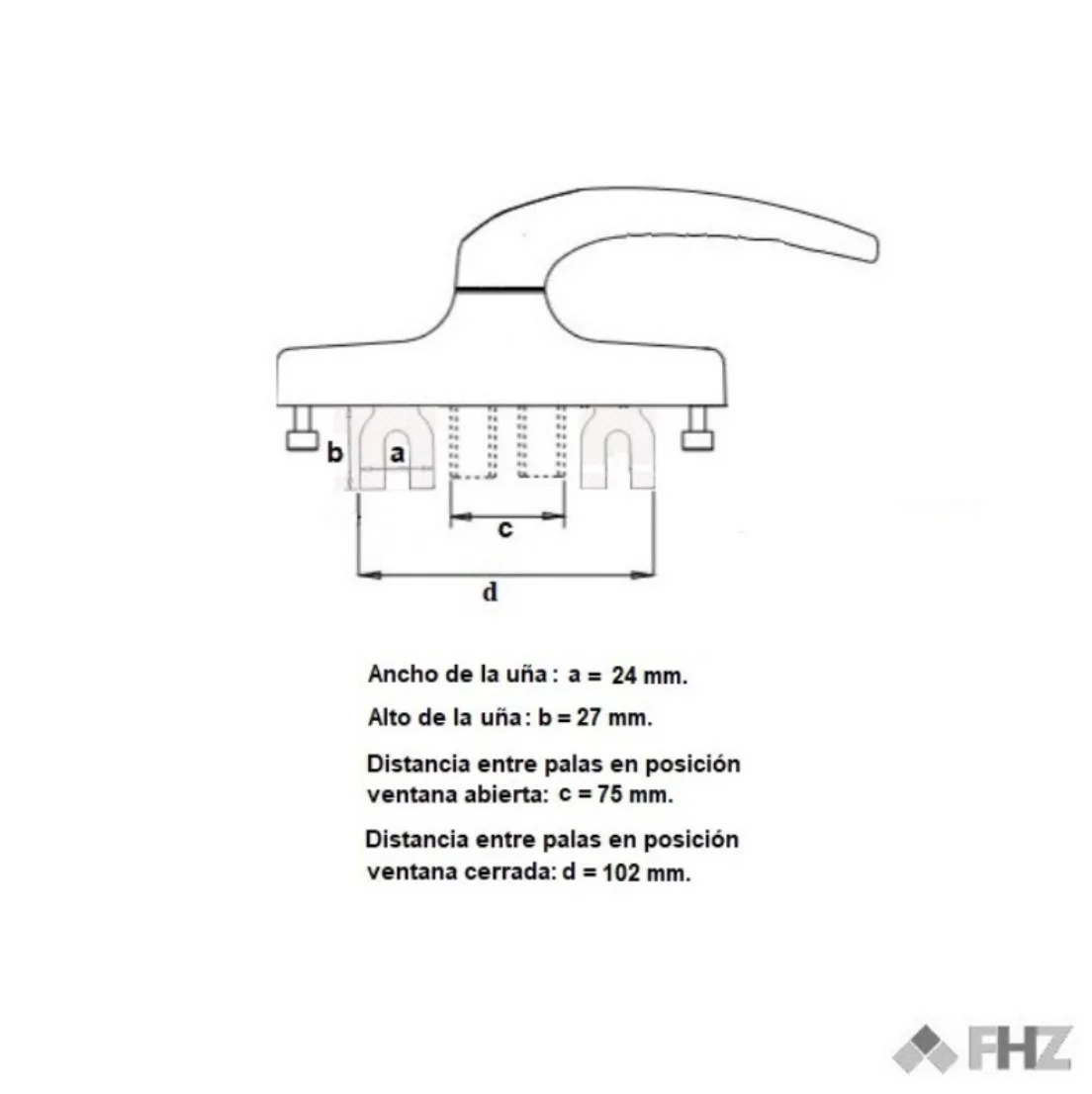 Handle cremona 2 u-blades fhz white for europe series and 40x20 #2