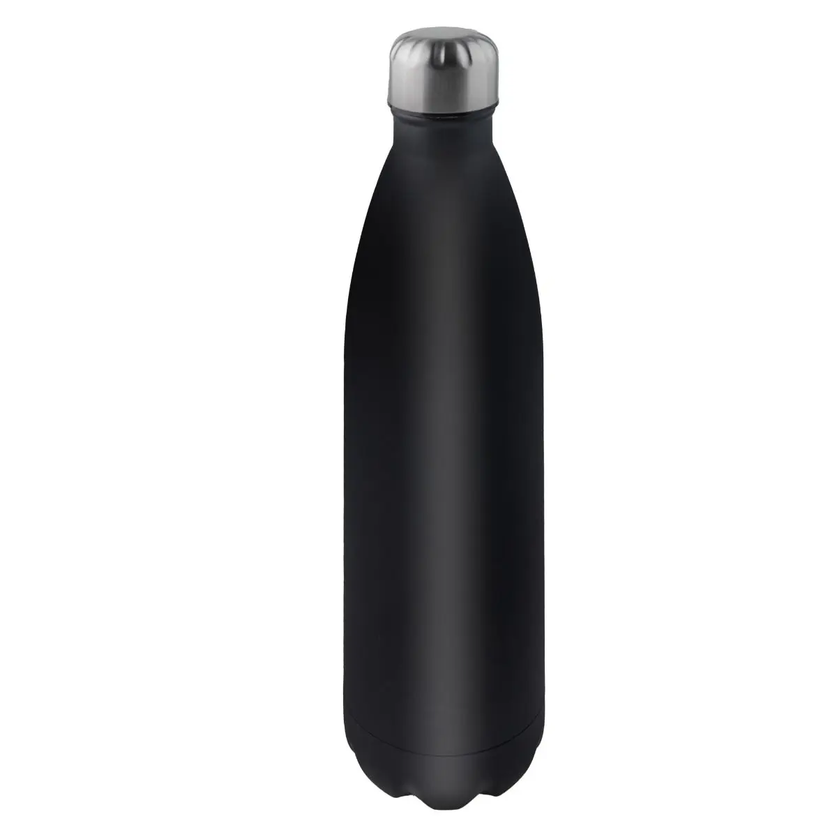 Botella termo de doble pared de acero inoxidable acabado en negro - Adecuada tanto para bebidas frías como calientes - Tapón de cierre hermético para evitar fugas - Ideal para oficina, montaña,