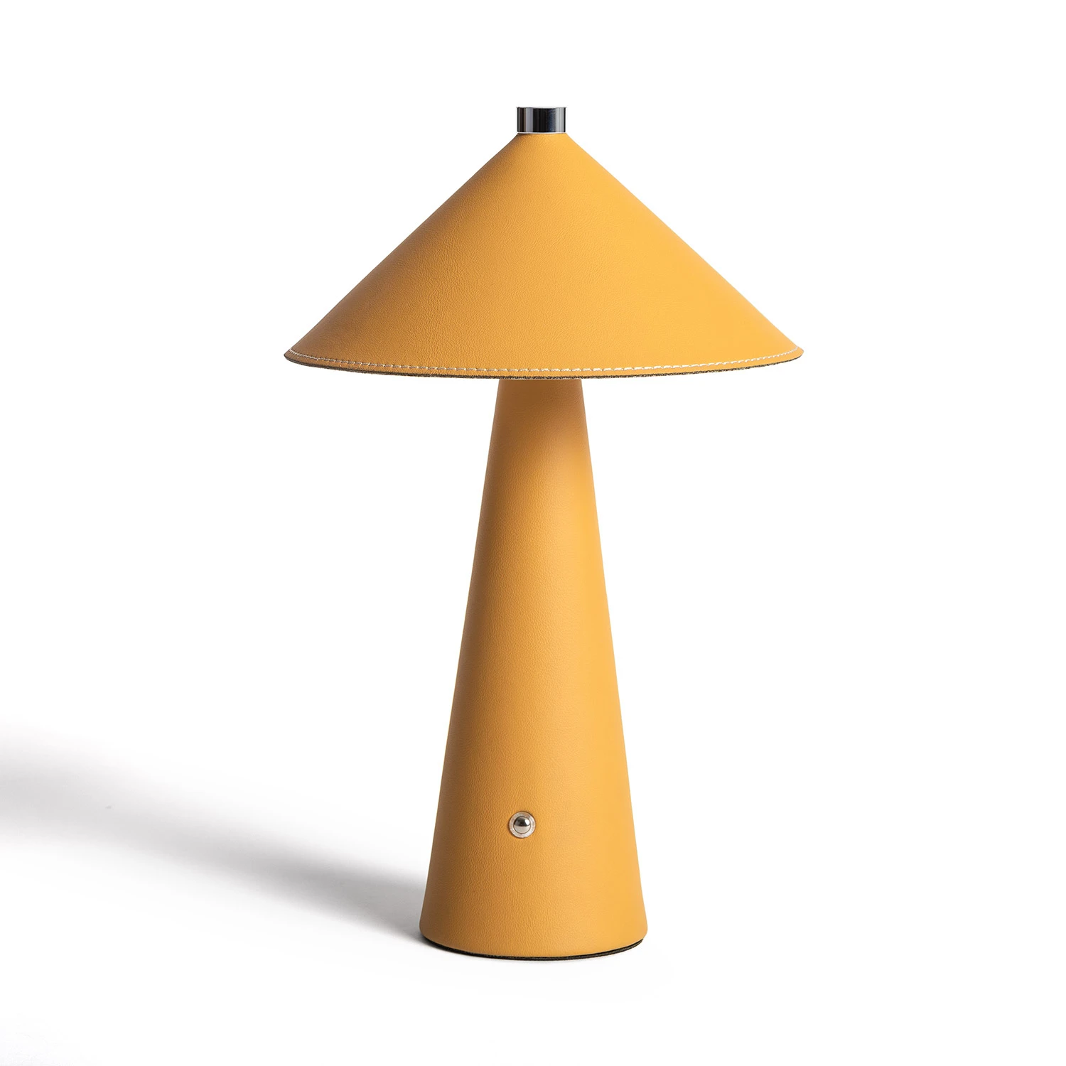 Ledkia Lámpara de Mesa LED Portátil Cuero y Metal con Batería USB Recargable Tyu Nhalma Amarillo