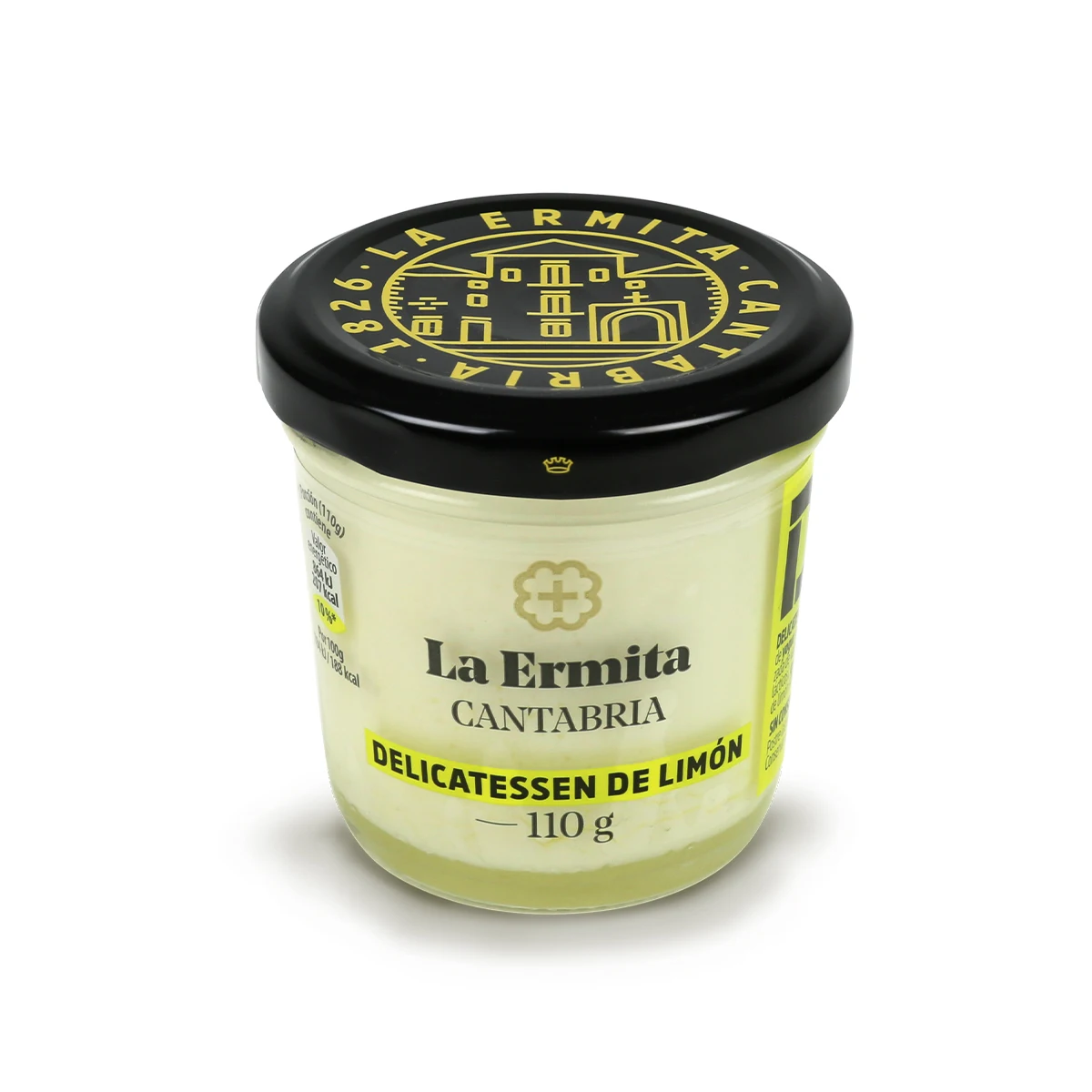 LA ERMITA Delicatessen de Limón – Postre Cremoso con Yogur y Queso, Sin Gluten, 110 g