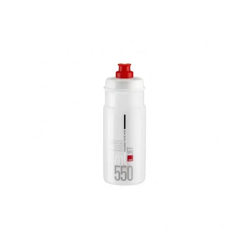 Elite Bidon Jet Transparente Logo Rojo 550ml root INICIO Accesorios Accesorios para Bicicleta Portabidones ELITE