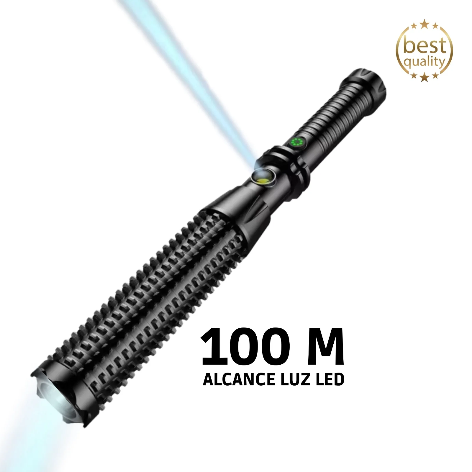 A & M MARBELLA-self defense baton with double Led flashlight 6 modes of light and high life battery, integrated Crystal shatter. Bat with flashlight. Generica