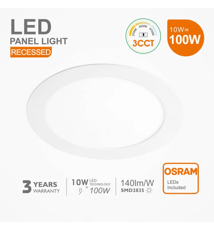 Slim circular led plate 10w - cct - chip duris e 2835