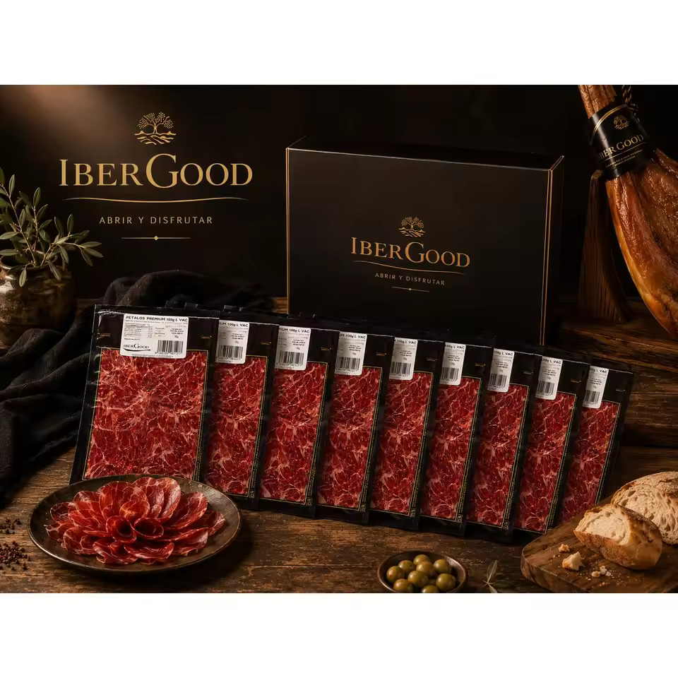 Jamón serrano premium – loncheado fino – 10 unidades de 100 g