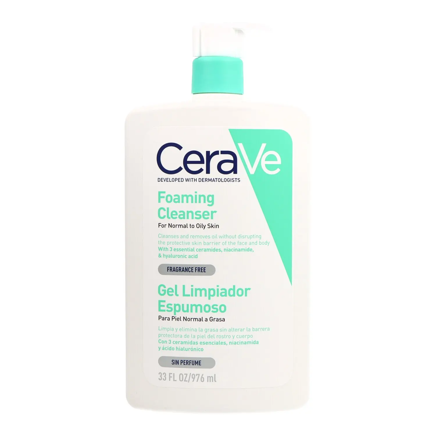 CeraVe Gel Limpiador Espumoso 976ml Piel Normal a Grasa