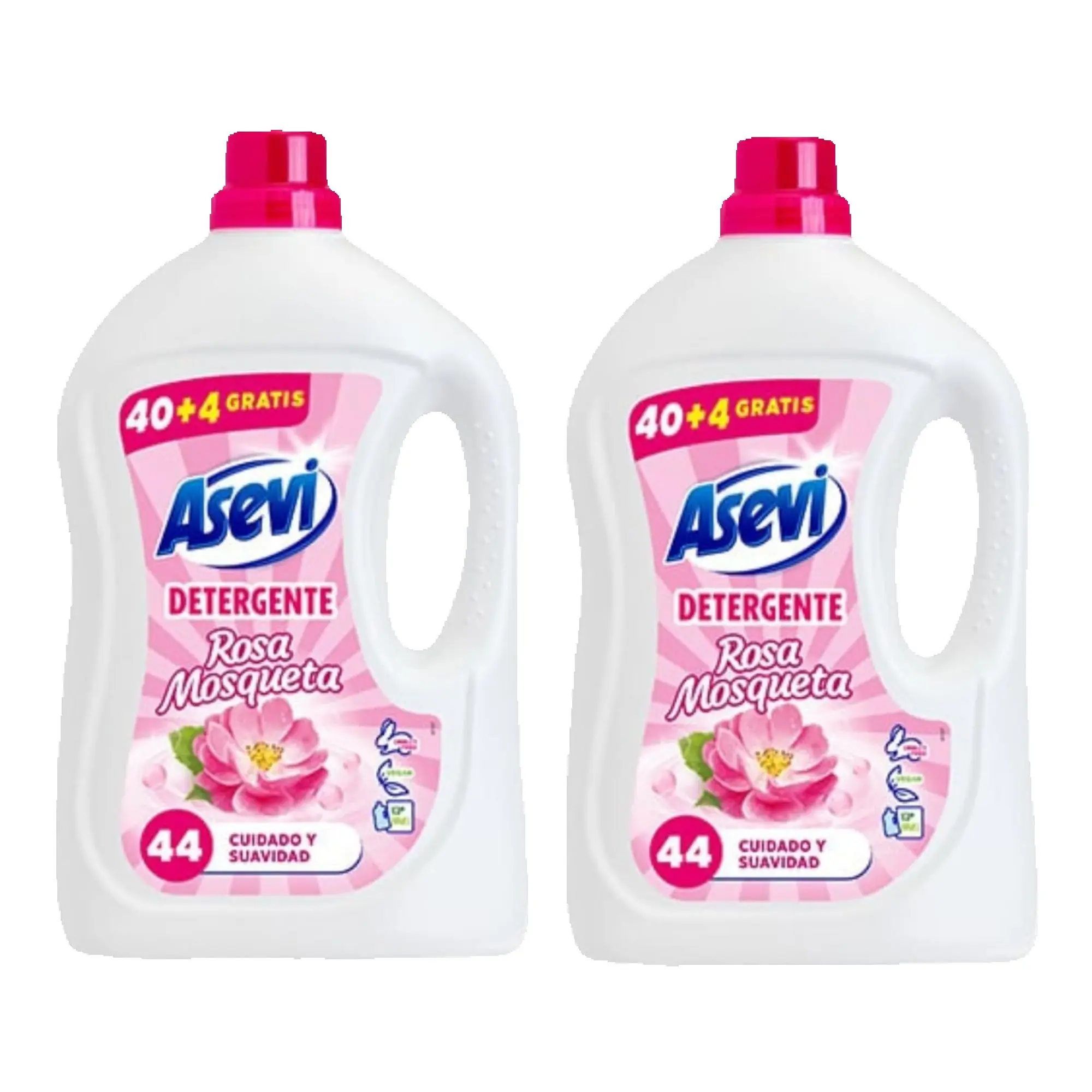 Asevi - Pack de botellas Detergente Líquido para Lavadora Rosa Mosqueta - Detergente para Ropa Blanca y de Color con Fórmula Concentrada - Jabón de Rosa Mosqueta para una Ropa Limpia y Suave