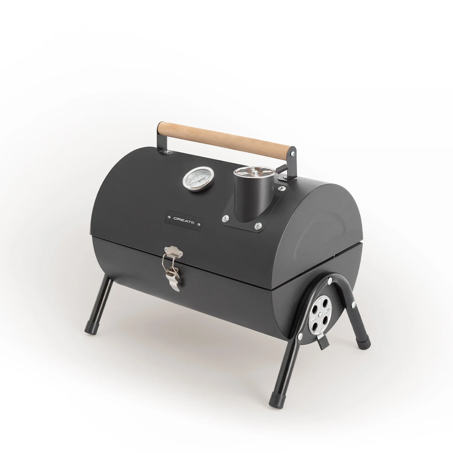 Create - compact and portable charcoal smoker barbecue - transportable - with thermometer - smokey compact bbq