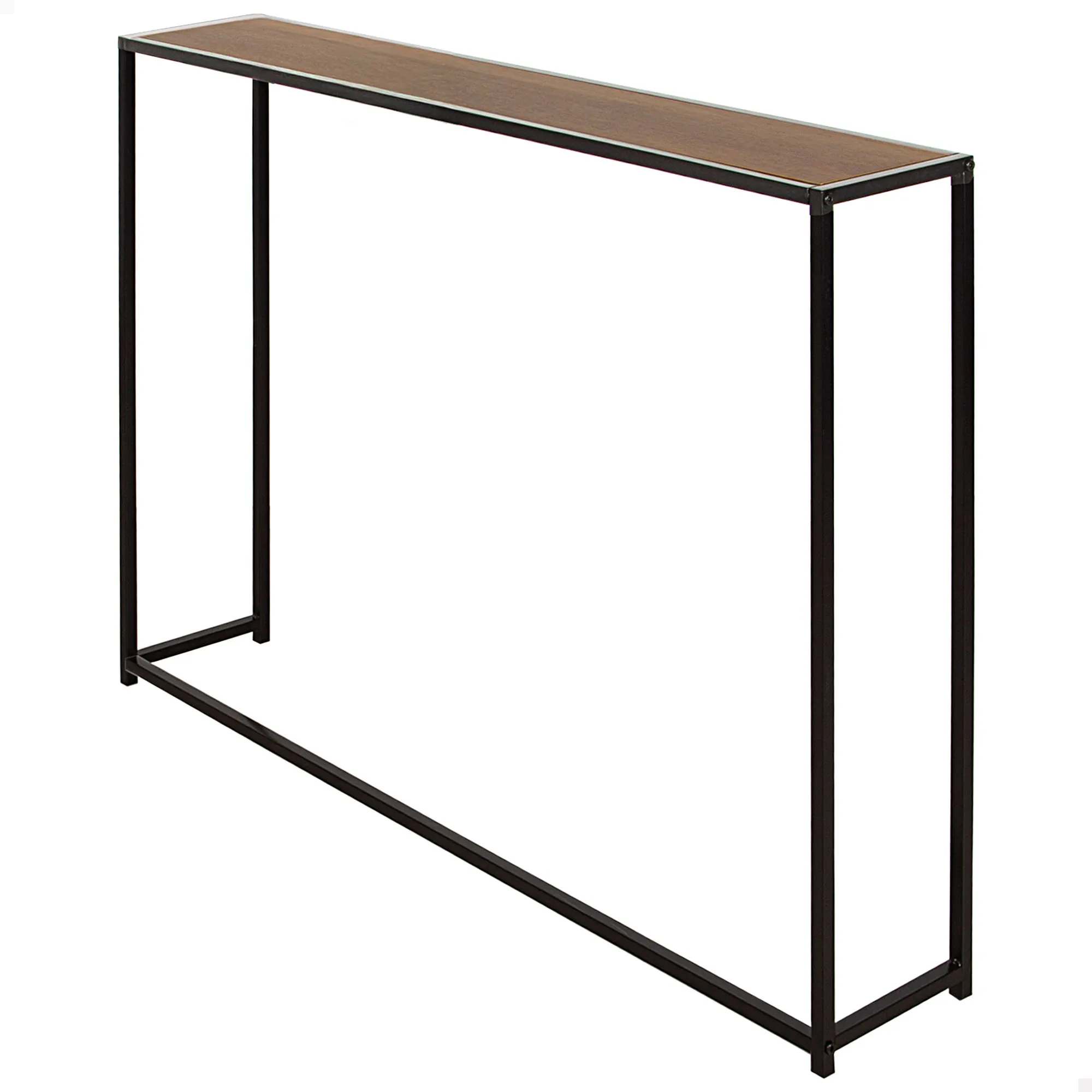 Max Home - Mesa radiador, 105x20x82 cm, Peso máximo 8 kg, estructura de acero negro, balda efecto madera, estilo industrial, modero, para recibidor, entrada, salón, comedor, pasillo, dormitorio, baño